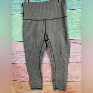 LULULEMON high waist grey ribbed zig zag textured leggings